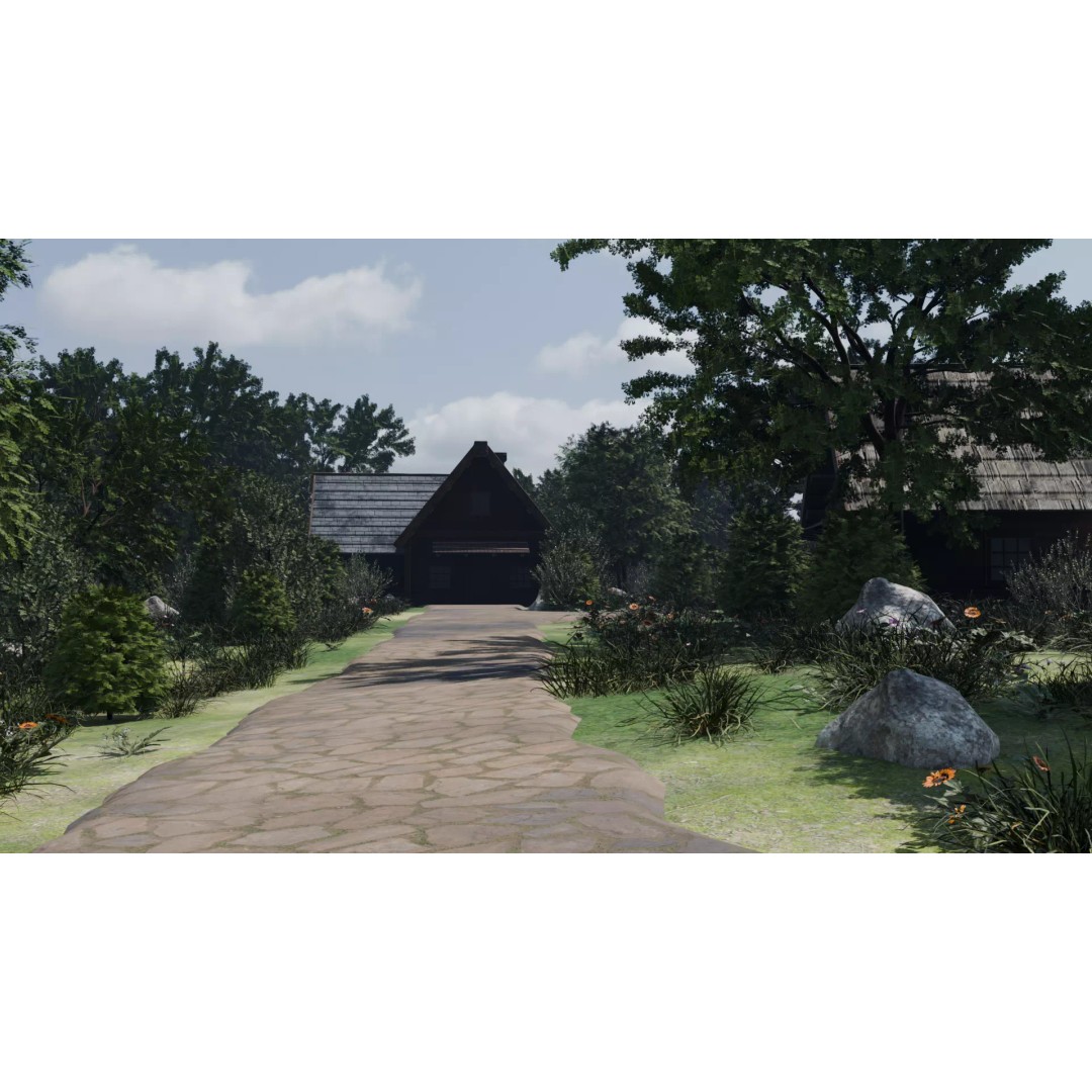 Village Landscape 3D Model – PBR Environment Scene for Blender - View 9