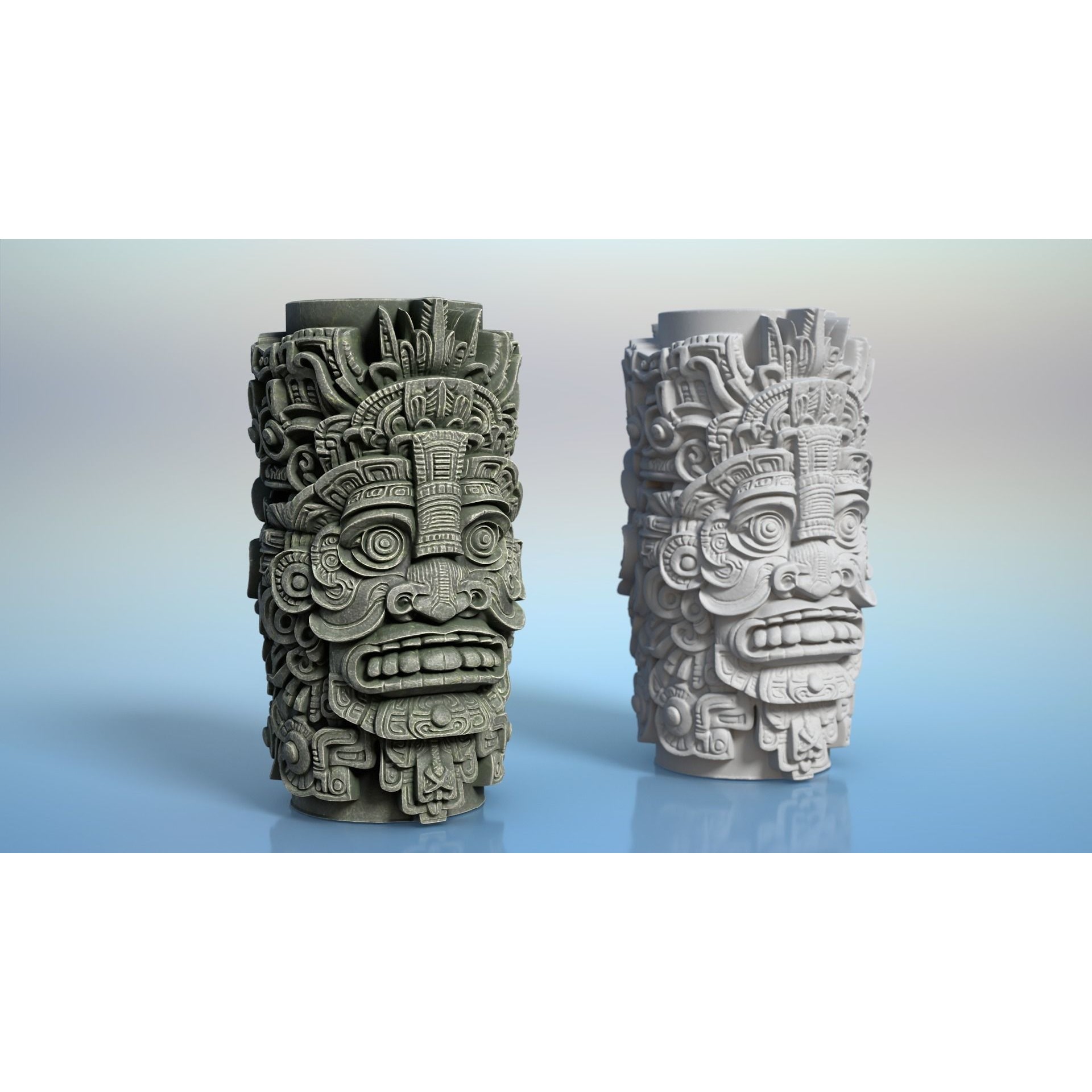 High Poly Mayan Columns - Game-Ready 3D Model - View 10
