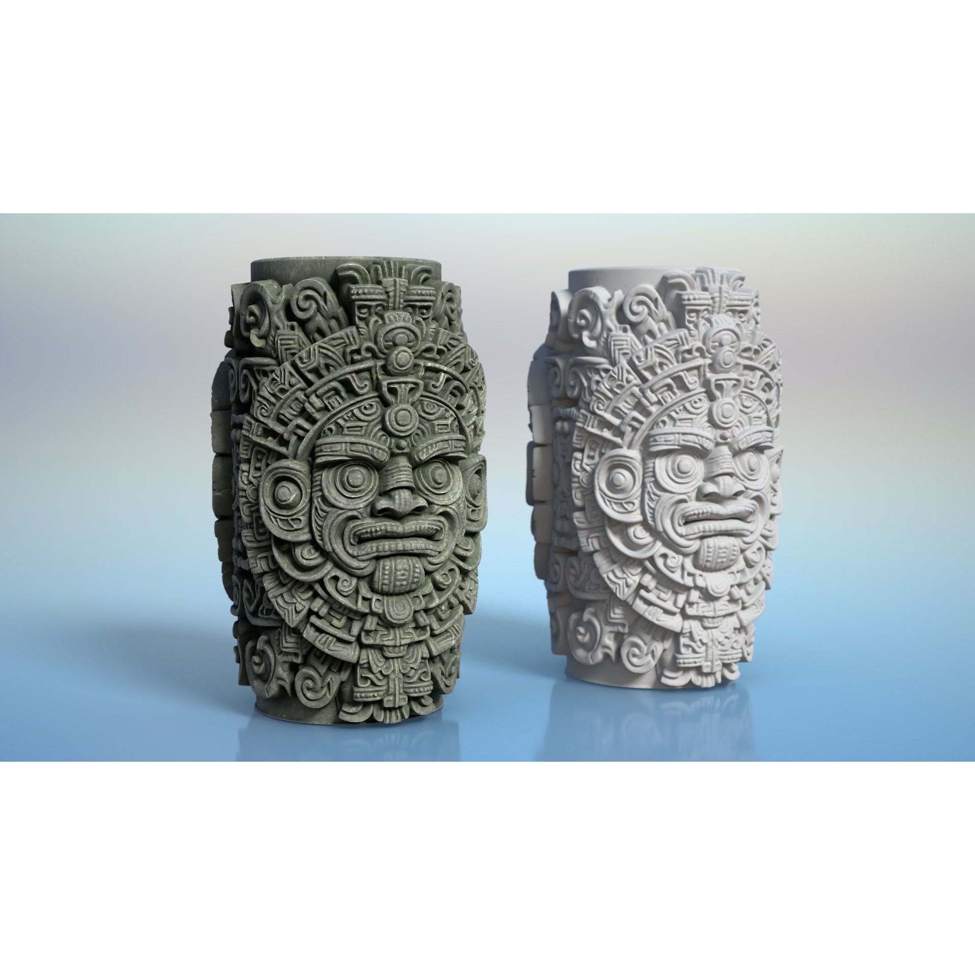 High Poly Mayan Columns - Game-Ready 3D Model - View 12