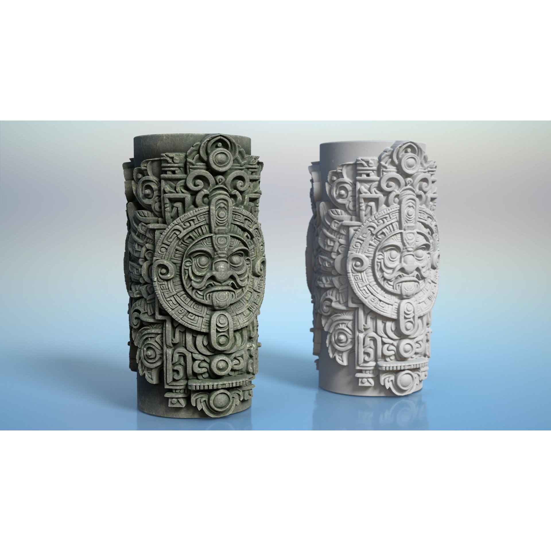 High Poly Mayan Columns - Game-Ready 3D Model - View 13