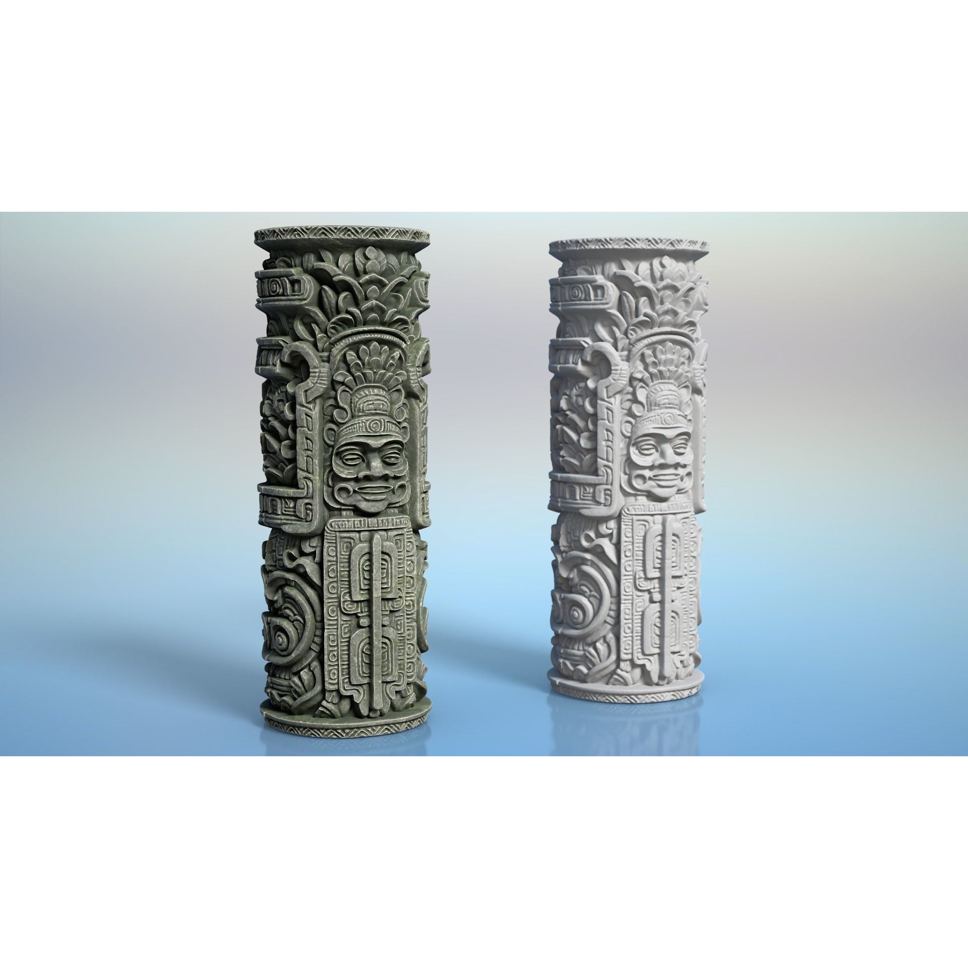 High Poly Mayan Columns - Game-Ready 3D Model - View 16