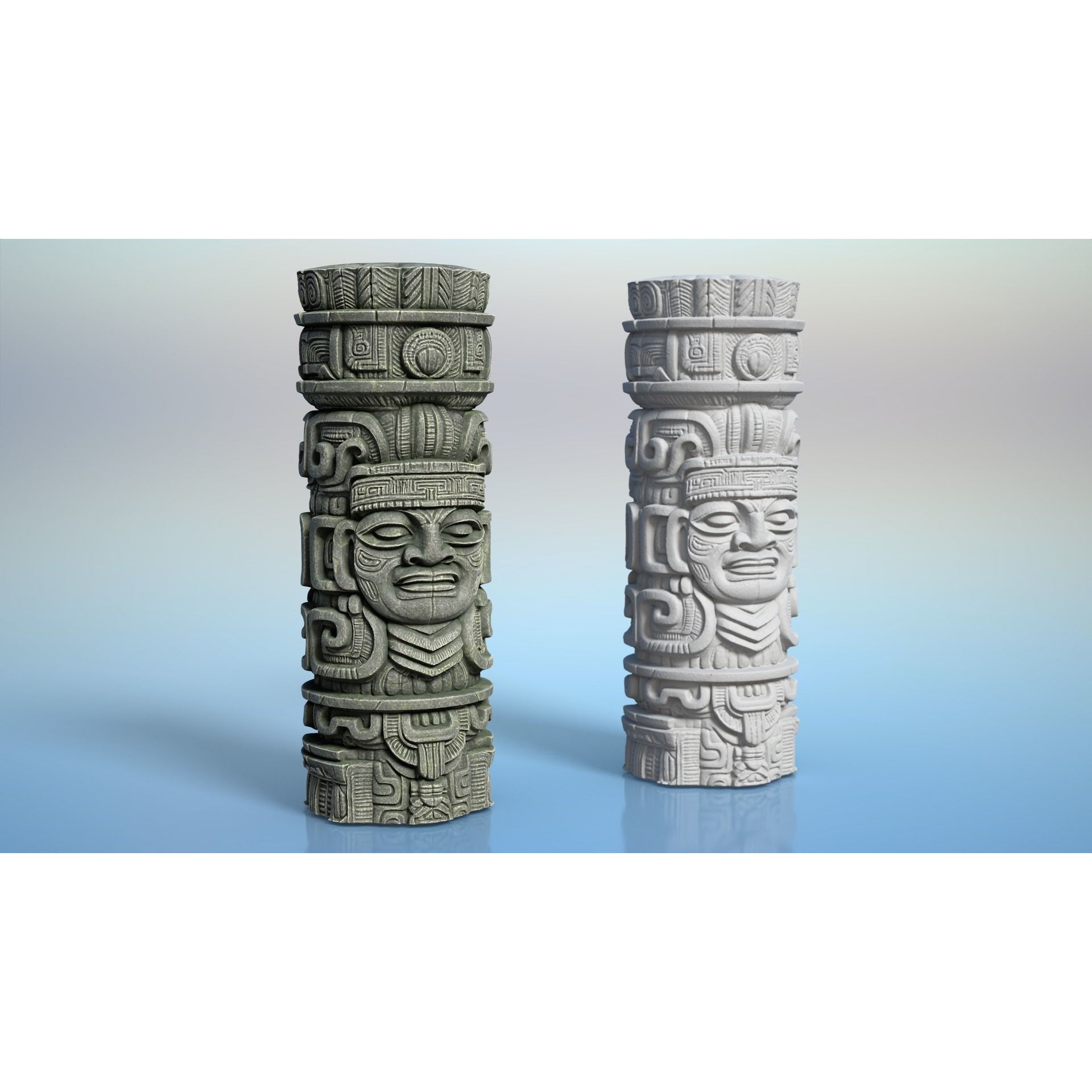 High Poly Mayan Columns - Game-Ready 3D Model - View 18
