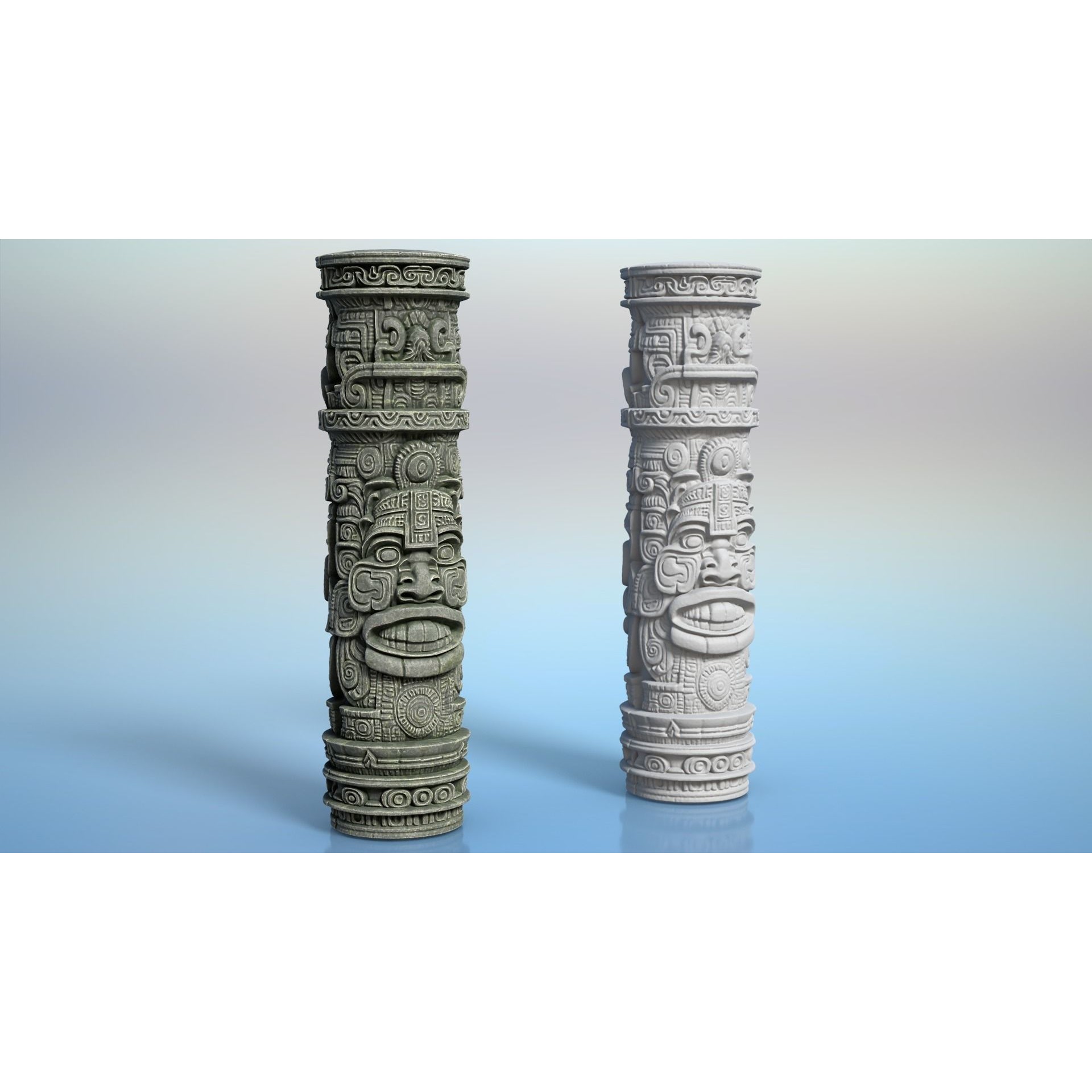 High Poly Mayan Columns - Game-Ready 3D Model - View 19