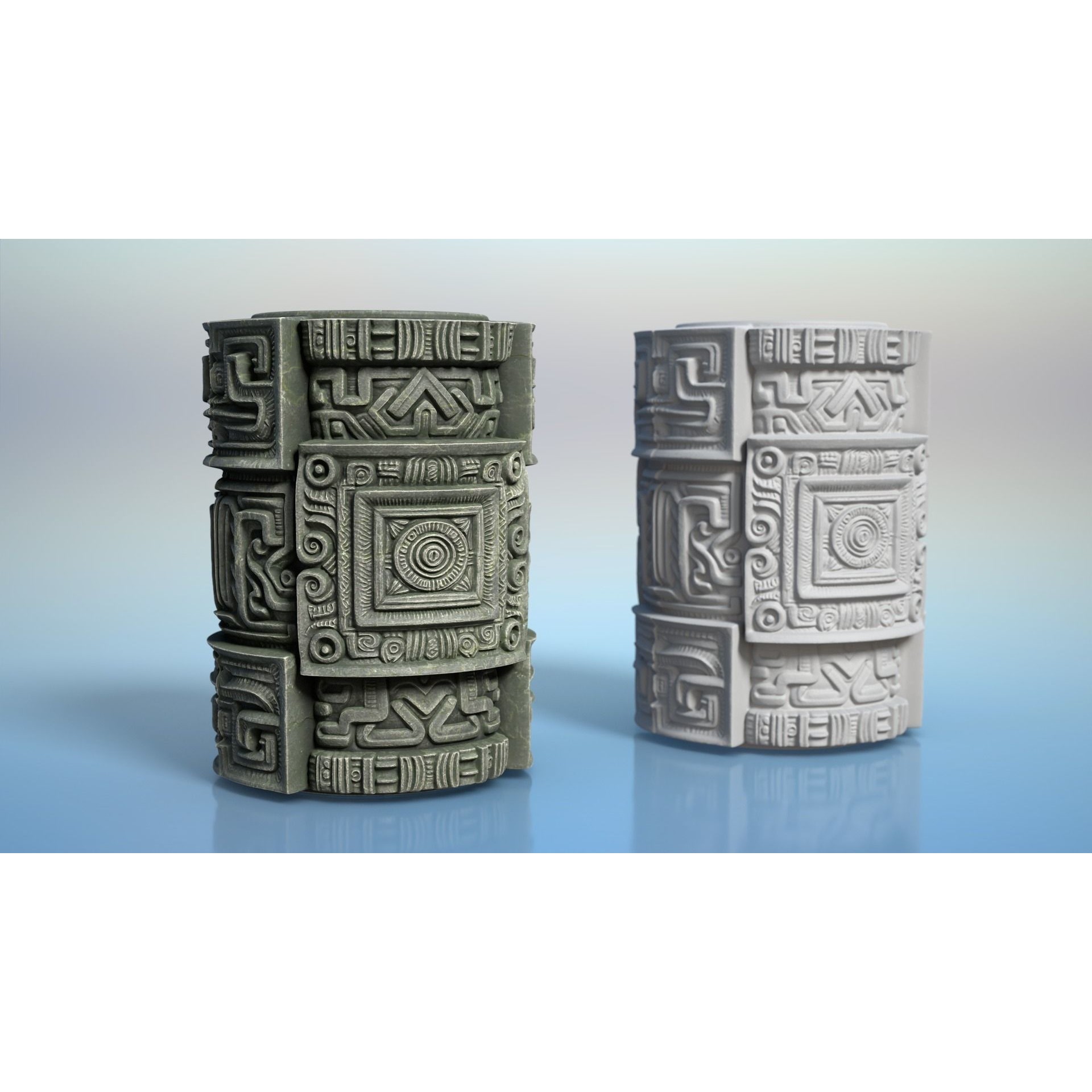 High Poly Mayan Columns - Game-Ready 3D Model - View 20