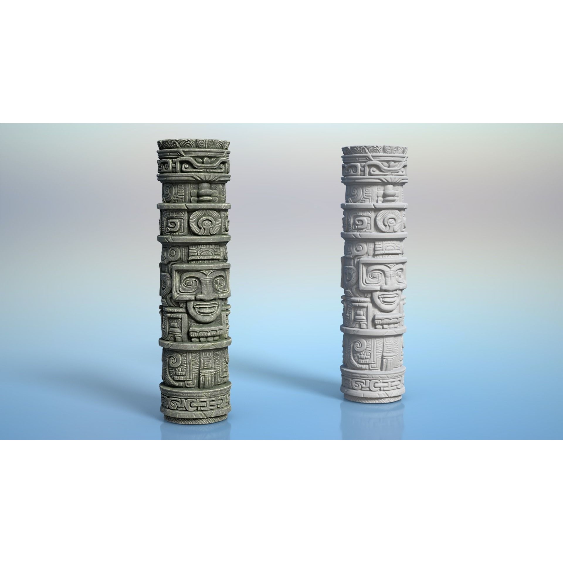 High Poly Mayan Columns - Game-Ready 3D Model - View 23