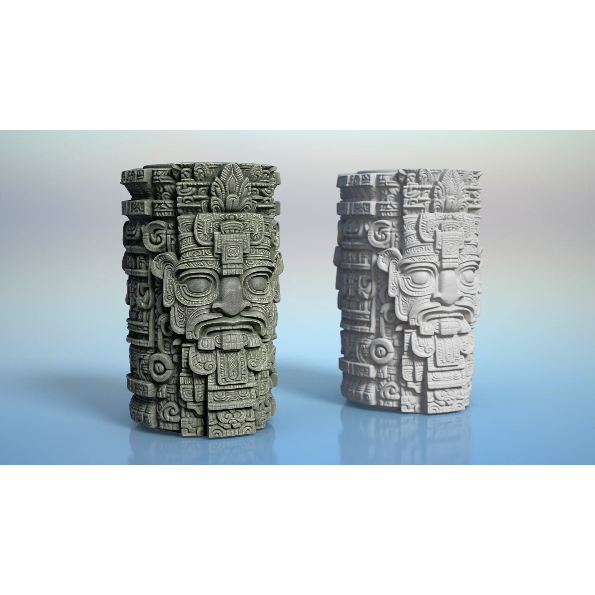 High Poly Mayan Columns - Game-Ready 3D Model - View 5