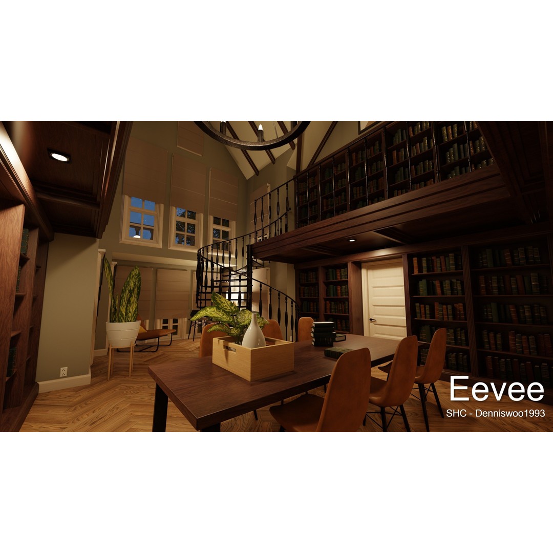 Large Mansion 3D Model – Classic Modern Villa with Animation, Blender - View 100