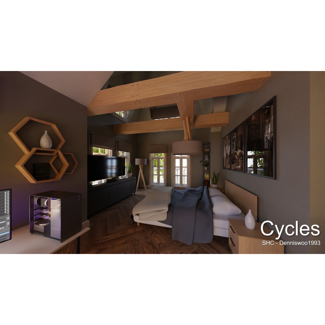 Large Mansion 3D Model – Classic Modern Villa with Animation, Blender - View 22