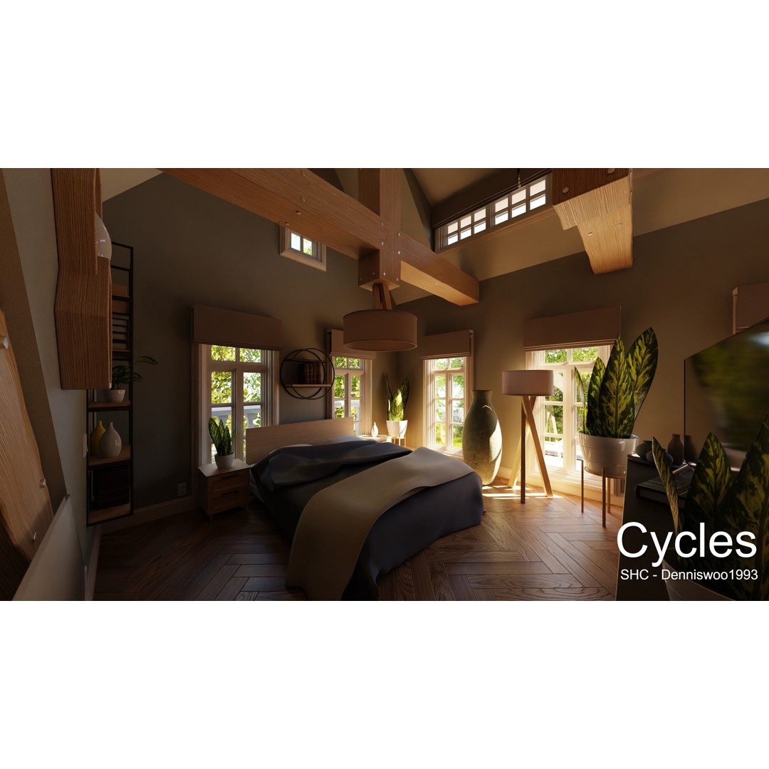 Large Mansion 3D Model – Classic Modern Villa with Animation, Blender - View 24