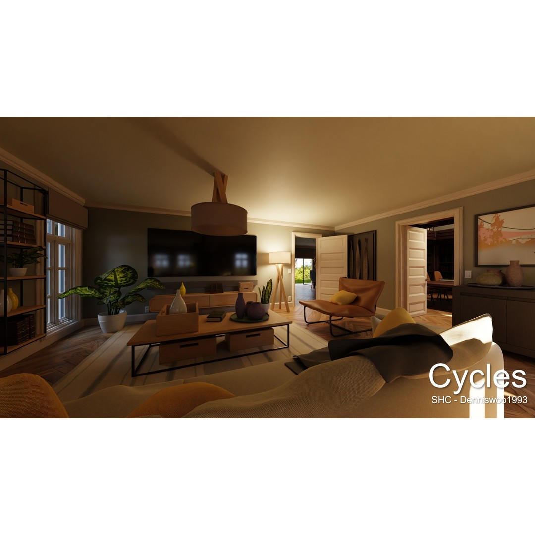 Large Mansion 3D Model – Classic Modern Villa with Animation, Blender - View 26