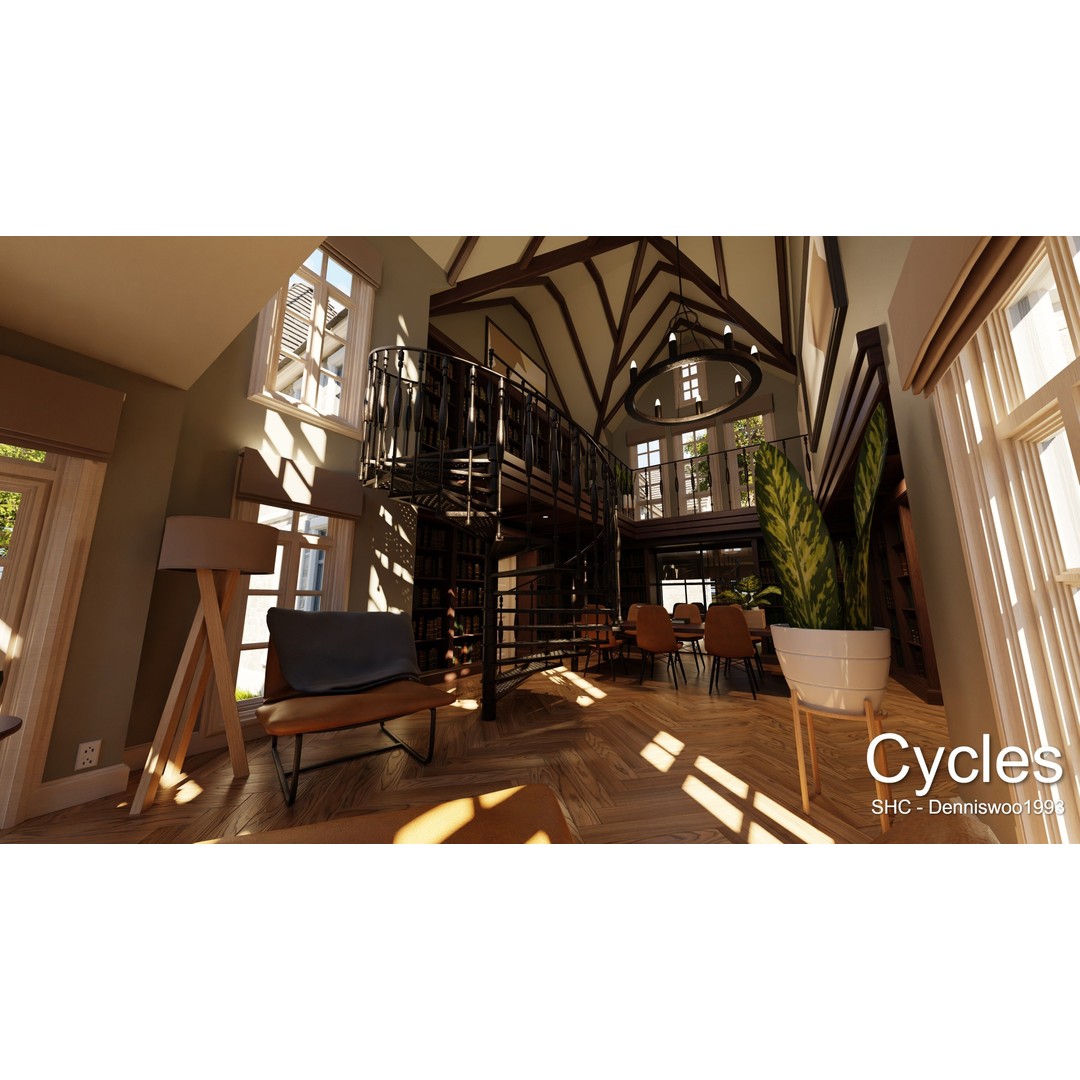 Large Mansion 3D Model – Classic Modern Villa with Animation, Blender - View 29