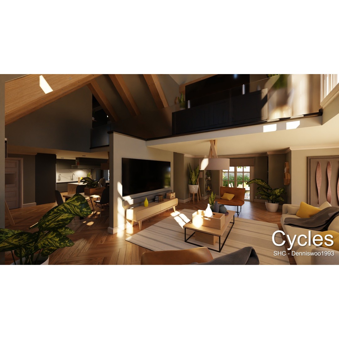 Large Mansion 3D Model – Classic Modern Villa with Animation, Blender - View 3