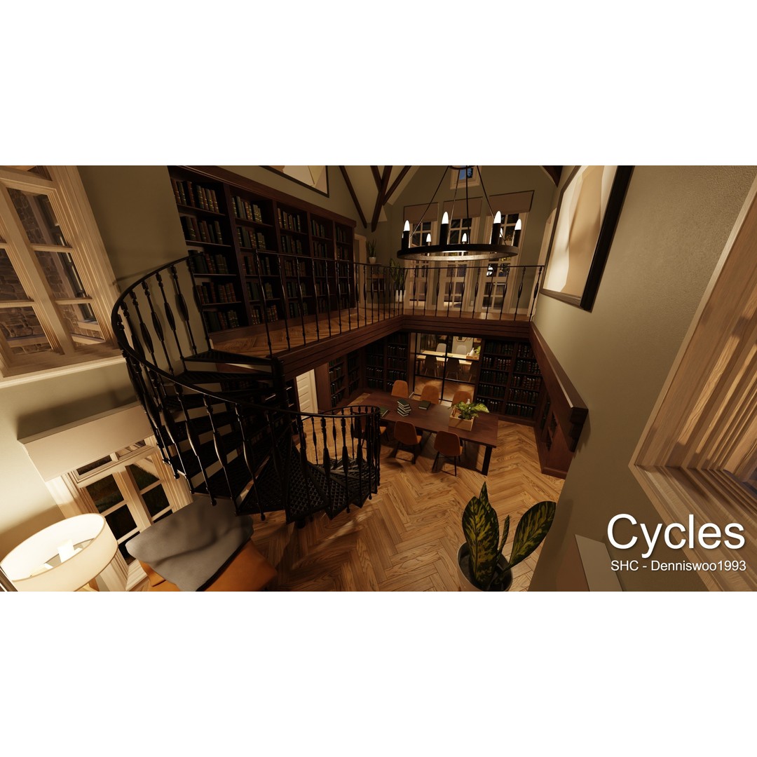 Large Mansion 3D Model – Classic Modern Villa with Animation, Blender - View 40