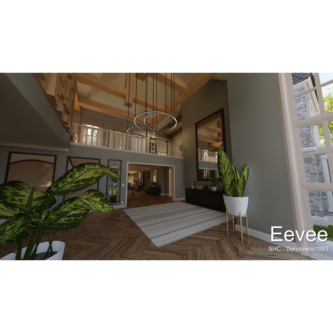 Large Mansion 3D Model – Classic Modern Villa with Animation, Blender - View 41