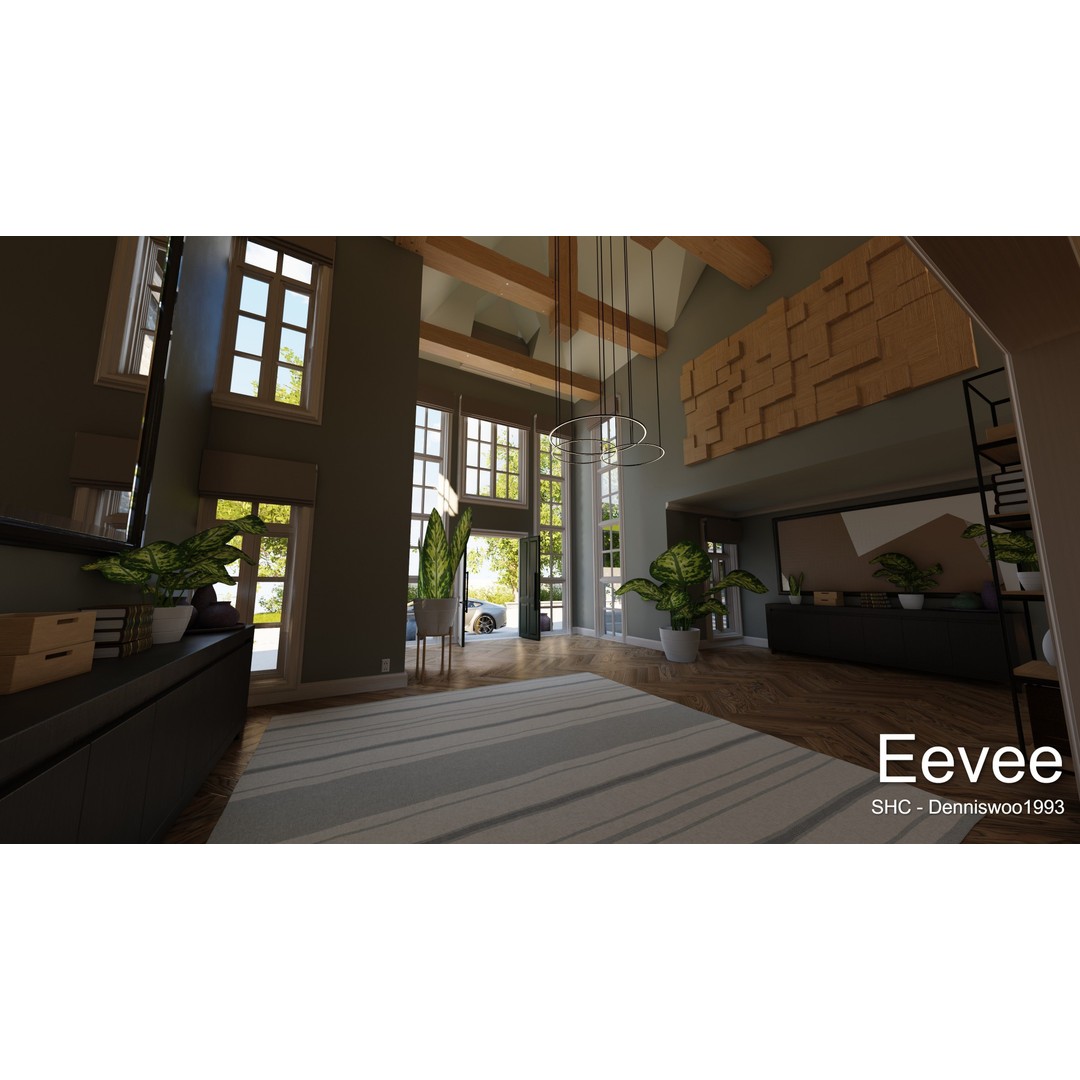 Large Mansion 3D Model – Classic Modern Villa with Animation, Blender - View 43