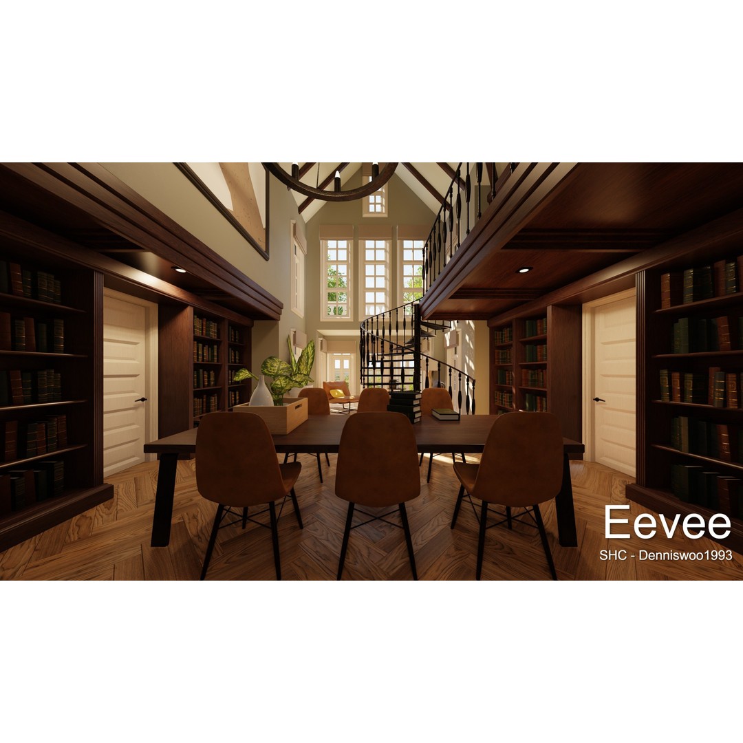 Large Mansion 3D Model – Classic Modern Villa with Animation, Blender - View 48