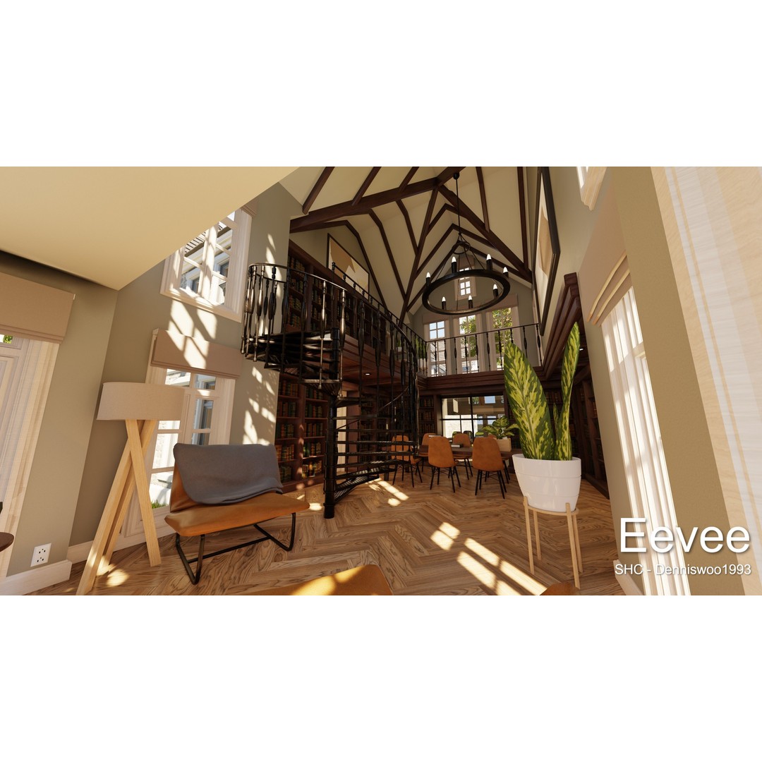 Large Mansion 3D Model – Classic Modern Villa with Animation, Blender - View 49