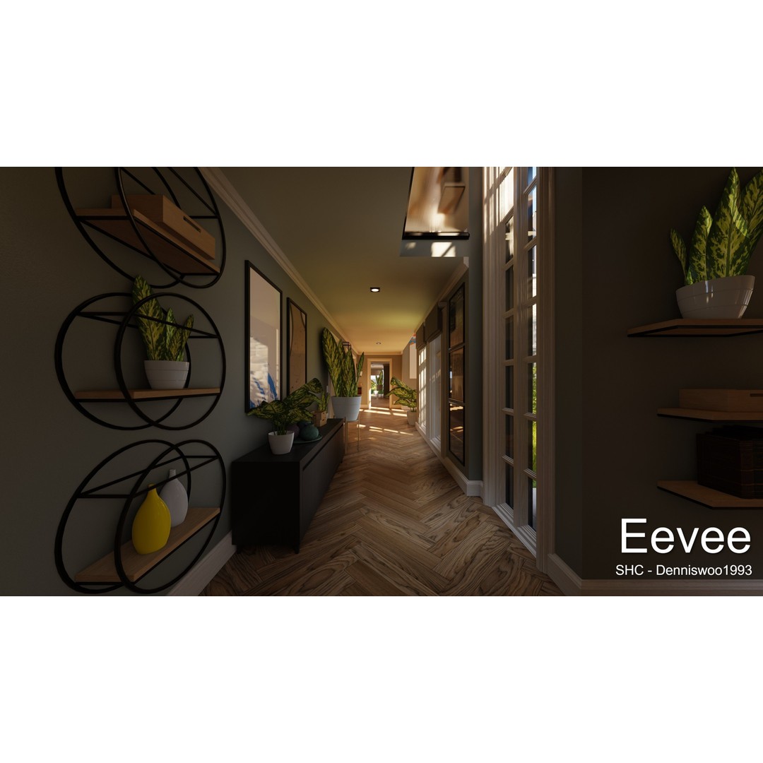 Large Mansion 3D Model – Classic Modern Villa with Animation, Blender - View 51