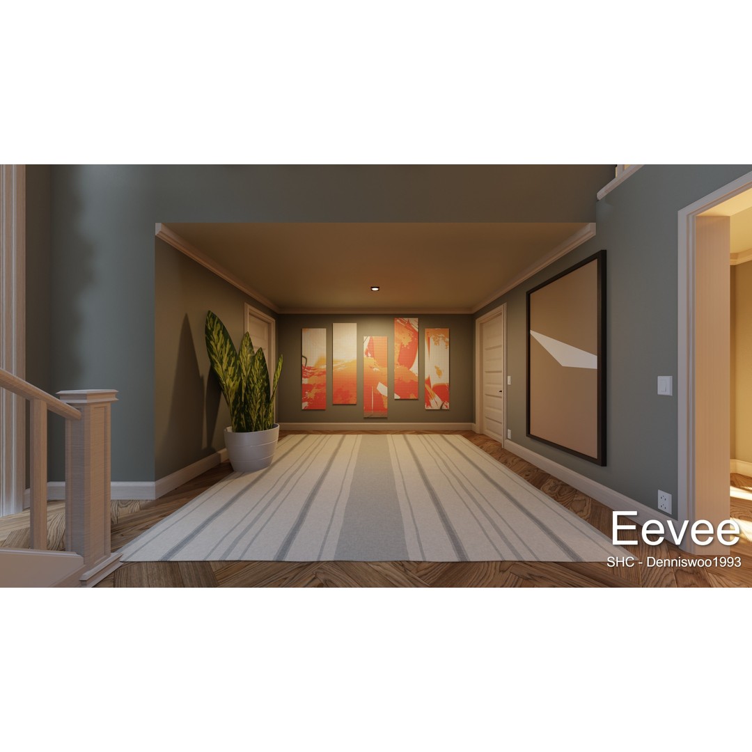 Large Mansion 3D Model – Classic Modern Villa with Animation, Blender - View 55