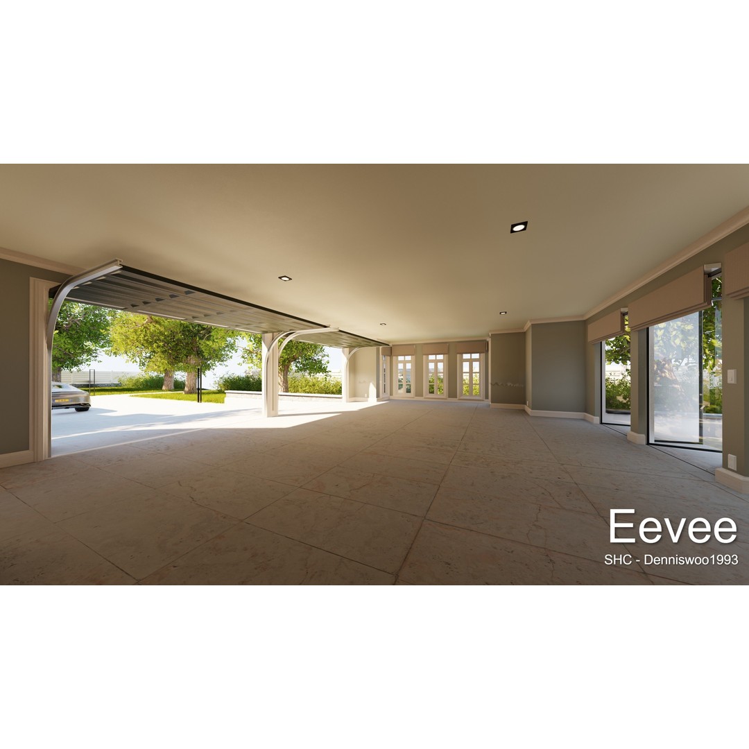 Large Mansion 3D Model – Classic Modern Villa with Animation, Blender - View 62