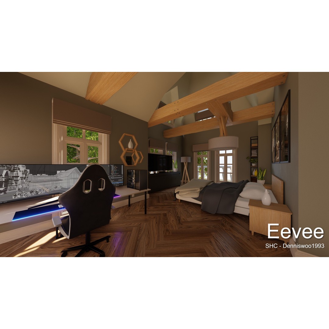 Large Mansion 3D Model – Classic Modern Villa with Animation, Blender - View 65