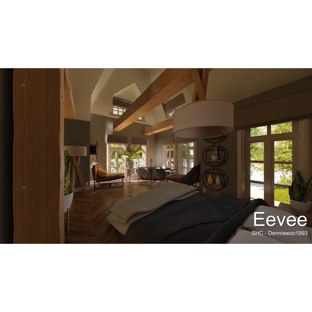 Large Mansion 3D Model – Classic Modern Villa with Animation, Blender - View 69