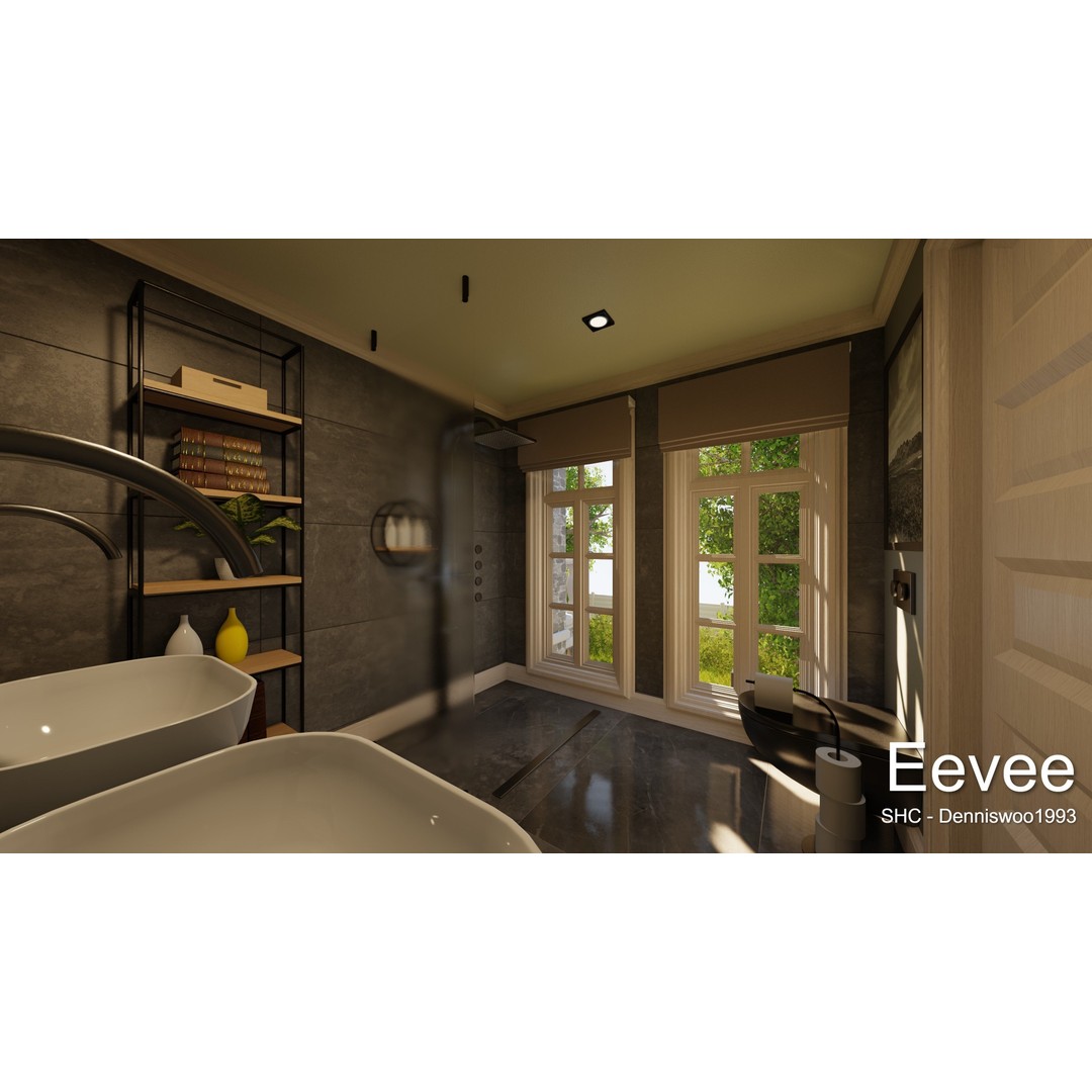 Large Mansion 3D Model – Classic Modern Villa with Animation, Blender - View 71