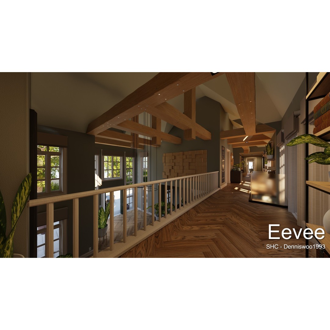 Large Mansion 3D Model – Classic Modern Villa with Animation, Blender - View 73