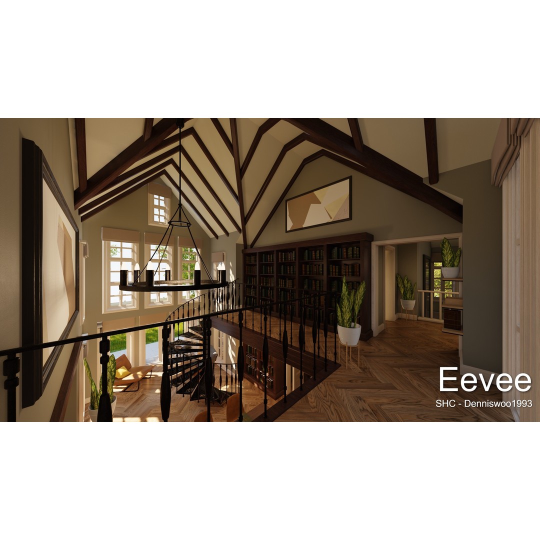 Large Mansion 3D Model – Classic Modern Villa with Animation, Blender - View 74