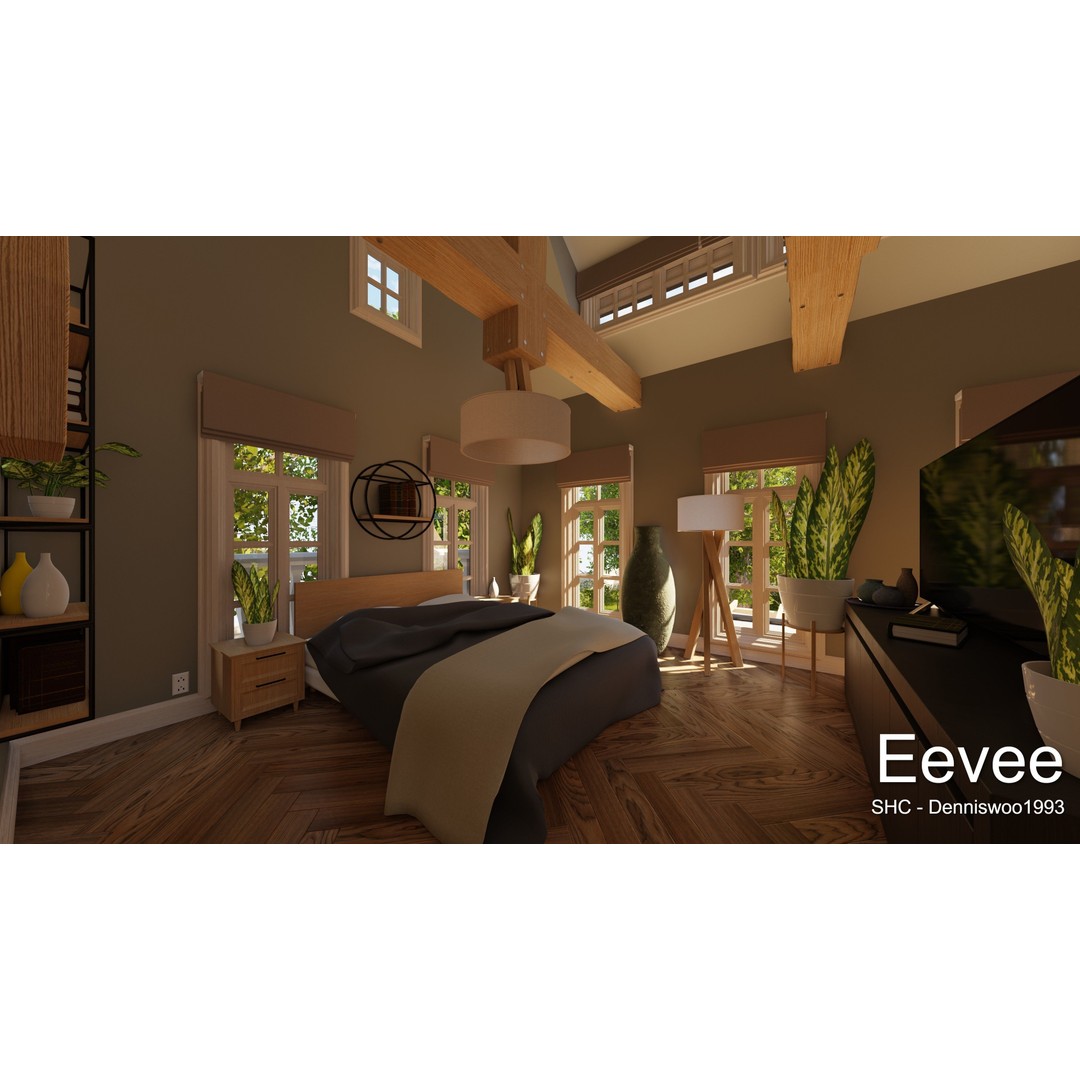 Large Mansion 3D Model – Classic Modern Villa with Animation, Blender - View 81