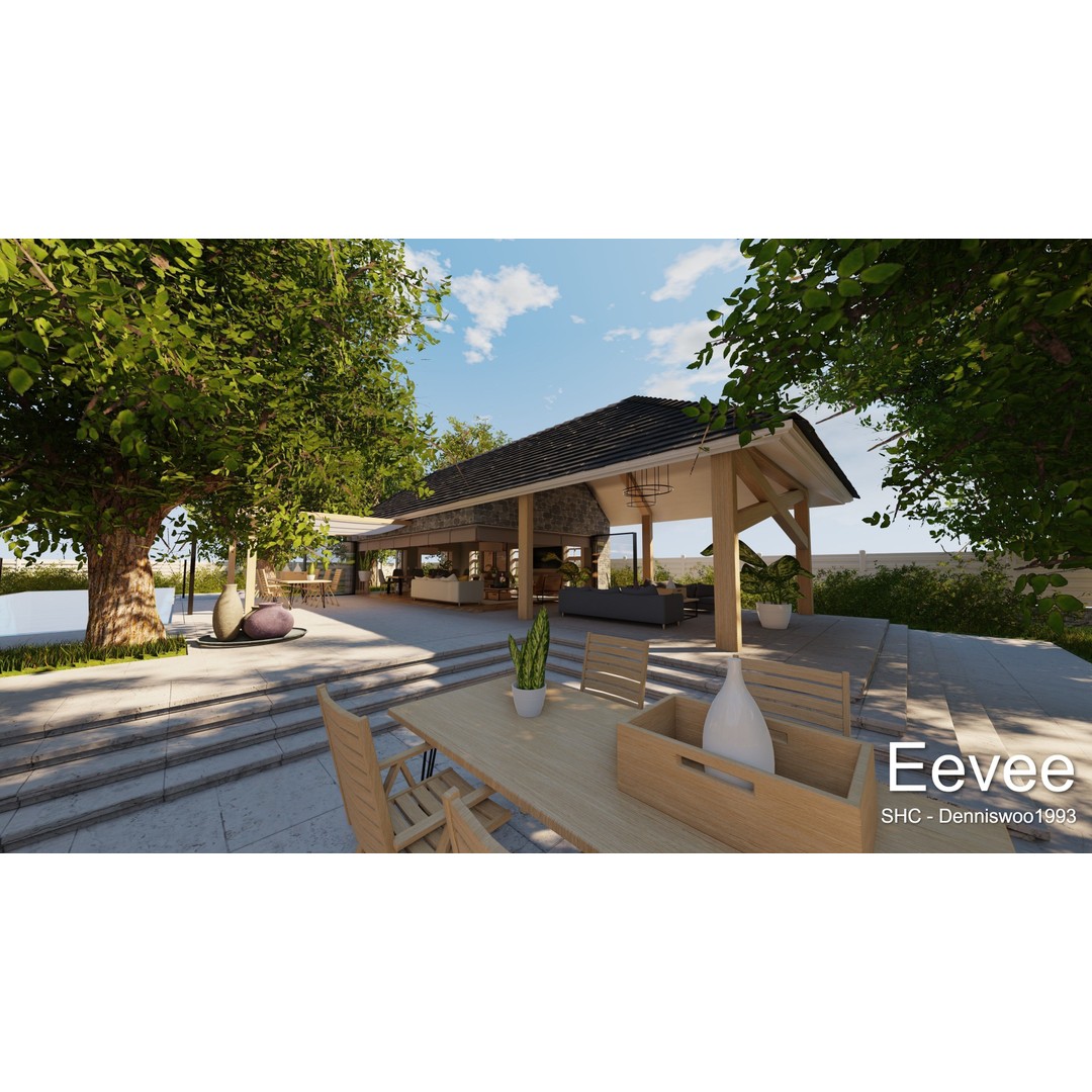 Large Mansion 3D Model – Classic Modern Villa with Animation, Blender - View 91