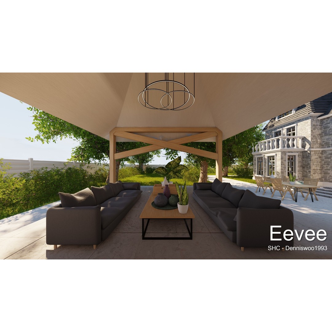 Large Mansion 3D Model – Classic Modern Villa with Animation, Blender - View 92