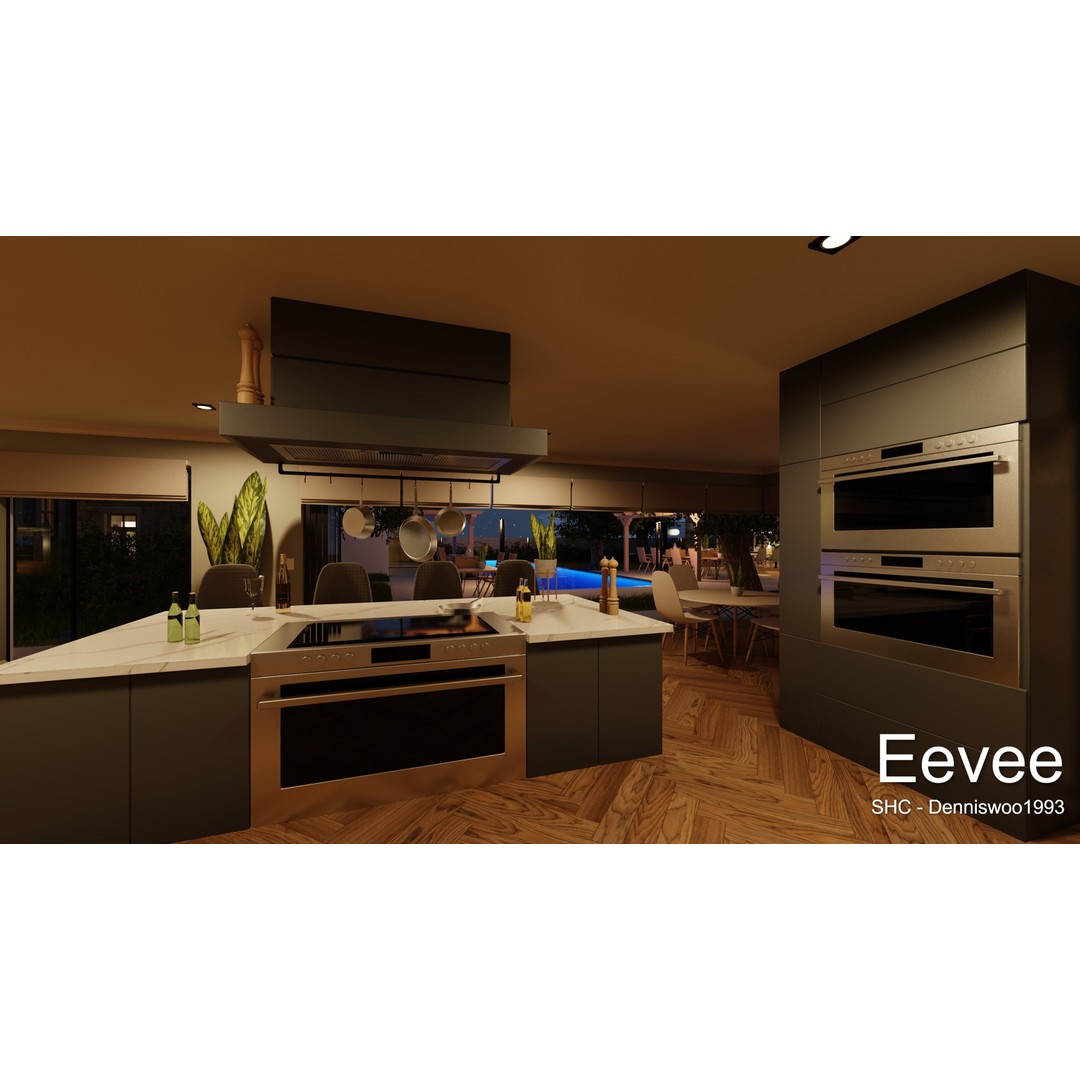 Large Mansion 3D Model – Classic Modern Villa with Animation, Blender - View 99