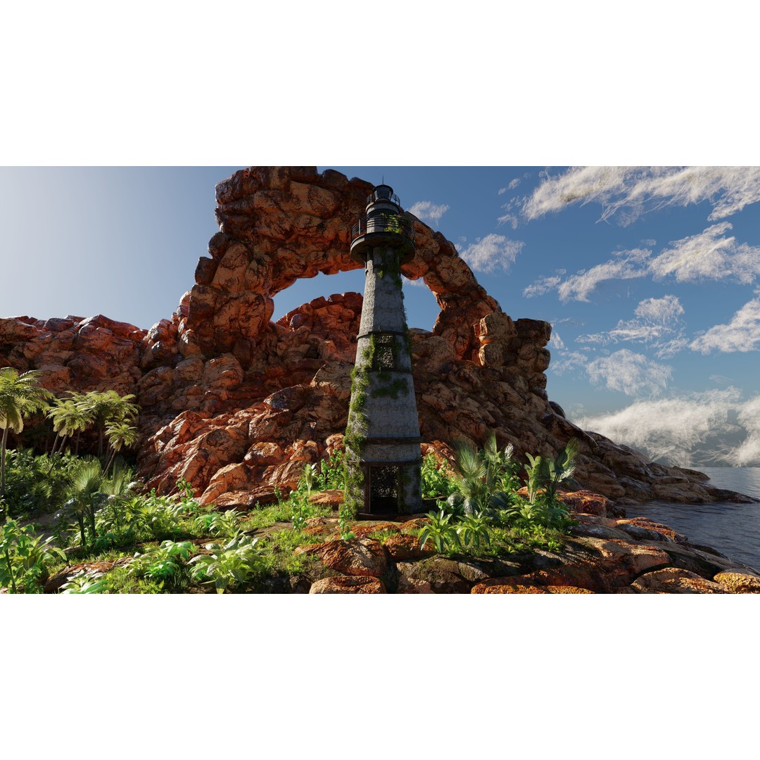 Beach Scene 3D Model – Tropical Landscape with High-Quality Textures - View 12