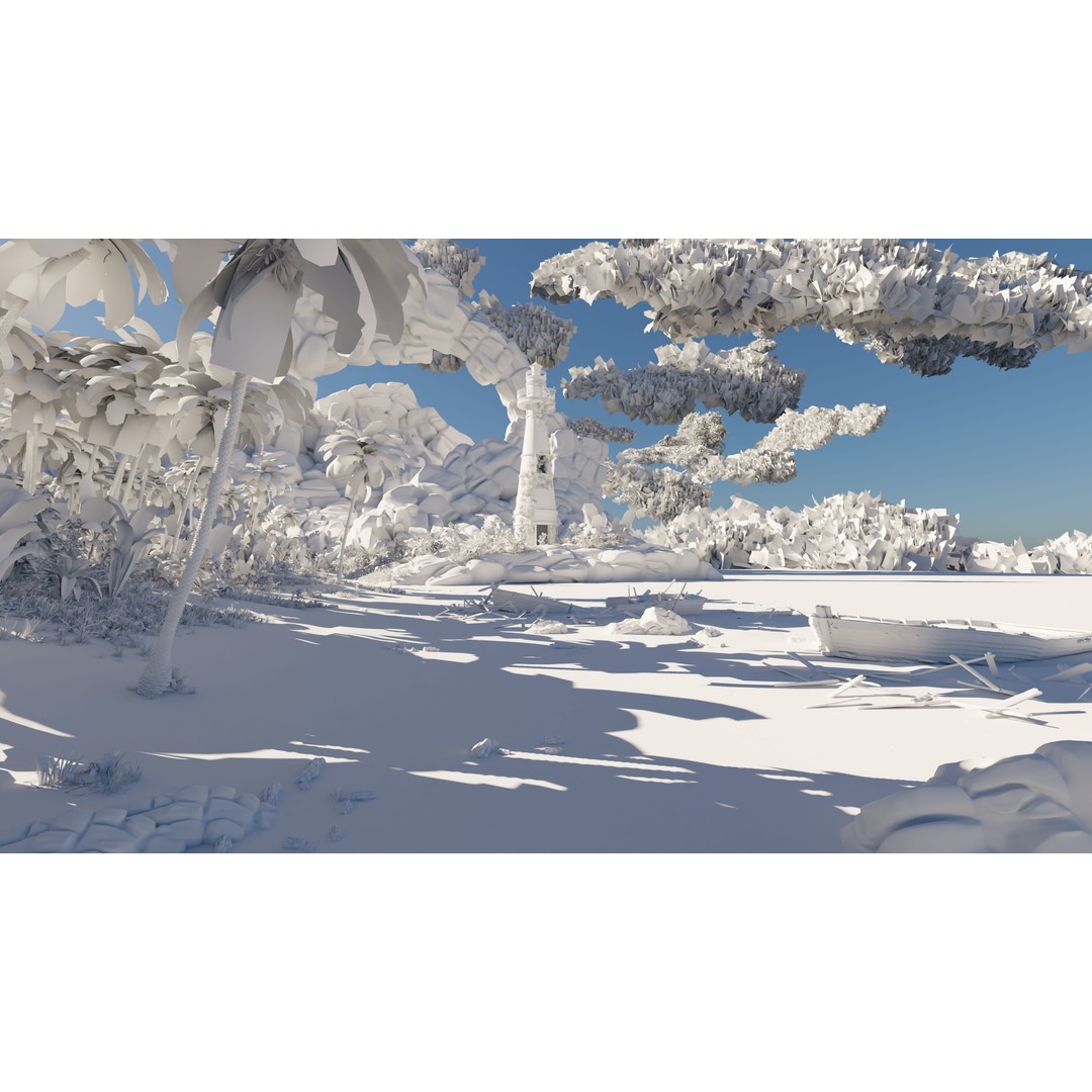 Beach Scene 3D Model – Tropical Landscape with High-Quality Textures - View 14