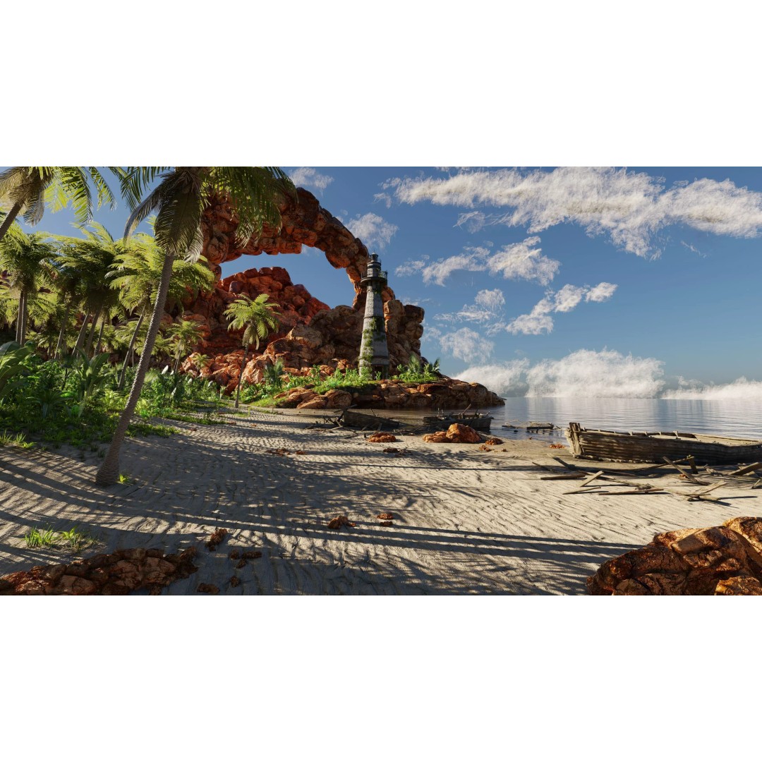 Beach Scene 3D Model – Tropical Landscape with High-Quality Textures - View 2
