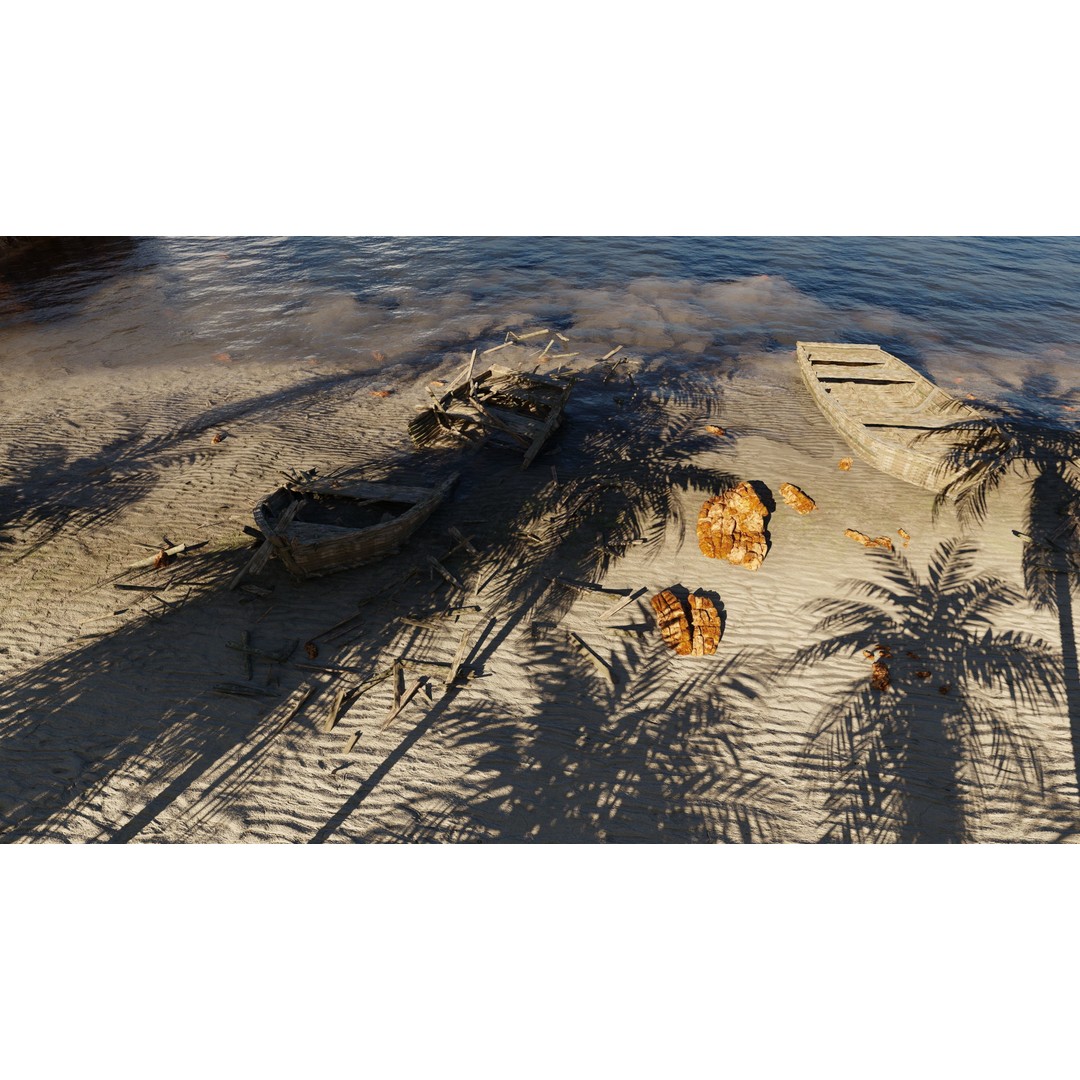 Beach Scene 3D Model – Tropical Landscape with High-Quality Textures - View 6