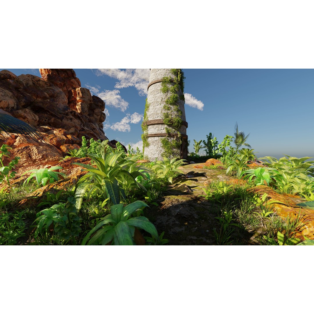 Beach Scene 3D Model – Tropical Landscape with High-Quality Textures - View 9