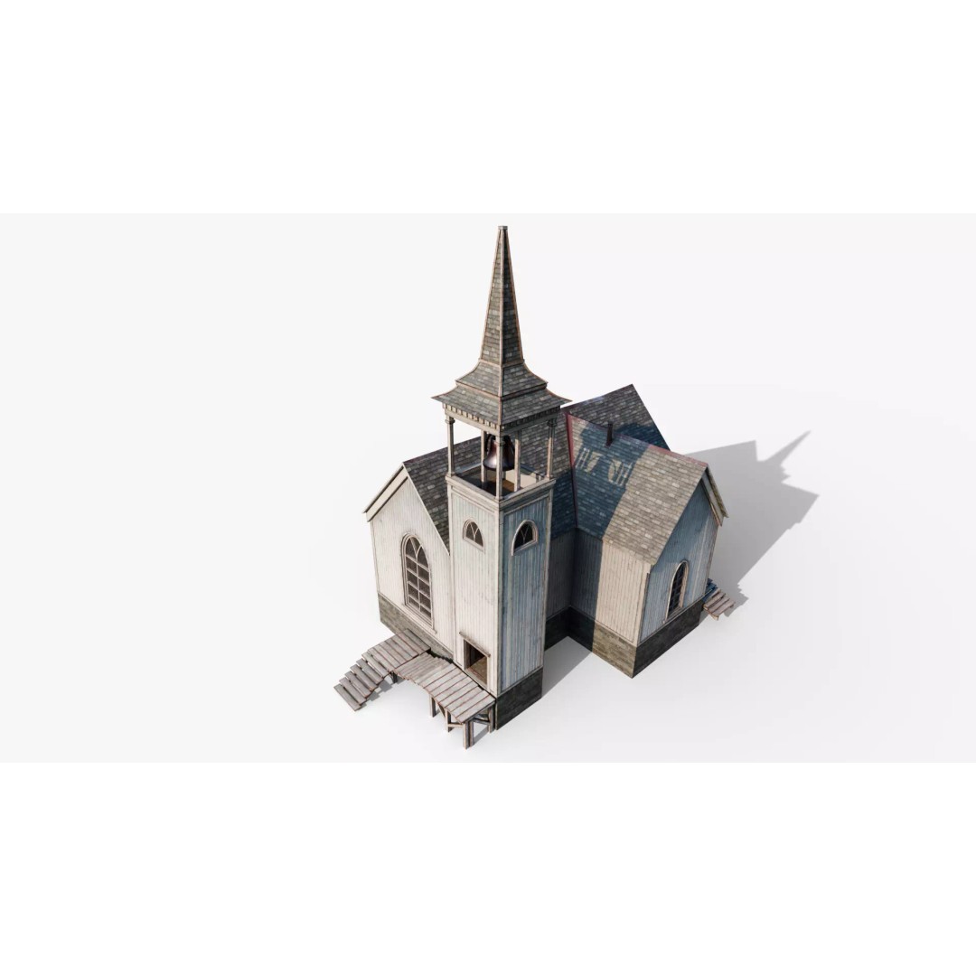 Cozy Gothic Church 3D Model – Low Poly Game-Ready Environment, FBX - View 11