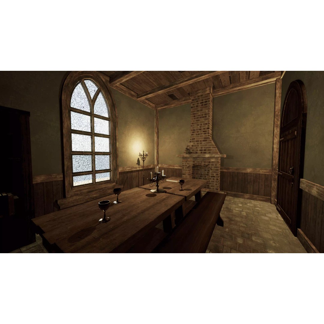 Cozy Gothic Church 3D Model – Low Poly Game-Ready Environment, FBX - View 13