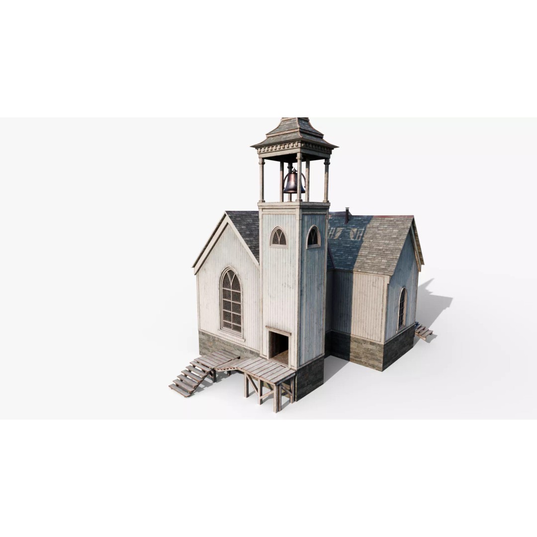 Cozy Gothic Church 3D Model – Low Poly Game-Ready Environment, FBX - View 14