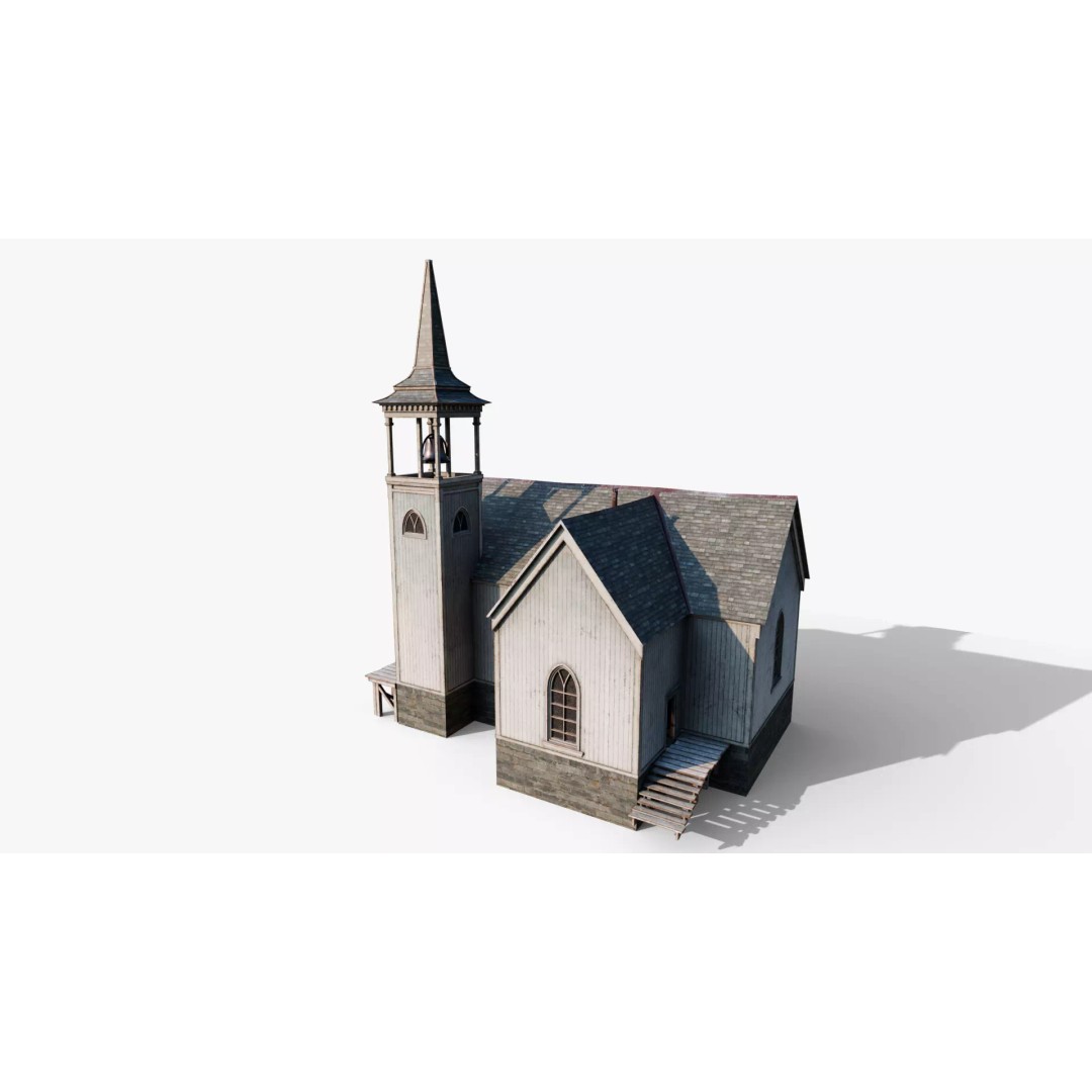 Cozy Gothic Church 3D Model – Low Poly Game-Ready Environment, FBX - View 17