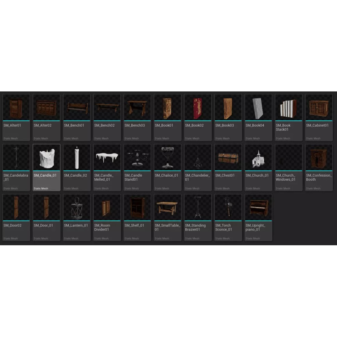 Cozy Gothic Church 3D Model – Low Poly Game-Ready Environment, FBX - View 21