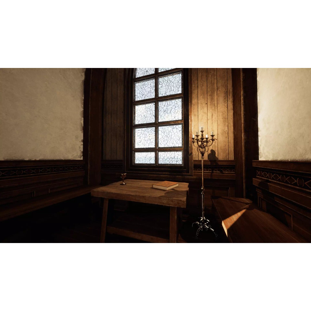 Cozy Gothic Church 3D Model – Low Poly Game-Ready Environment, FBX - View 22