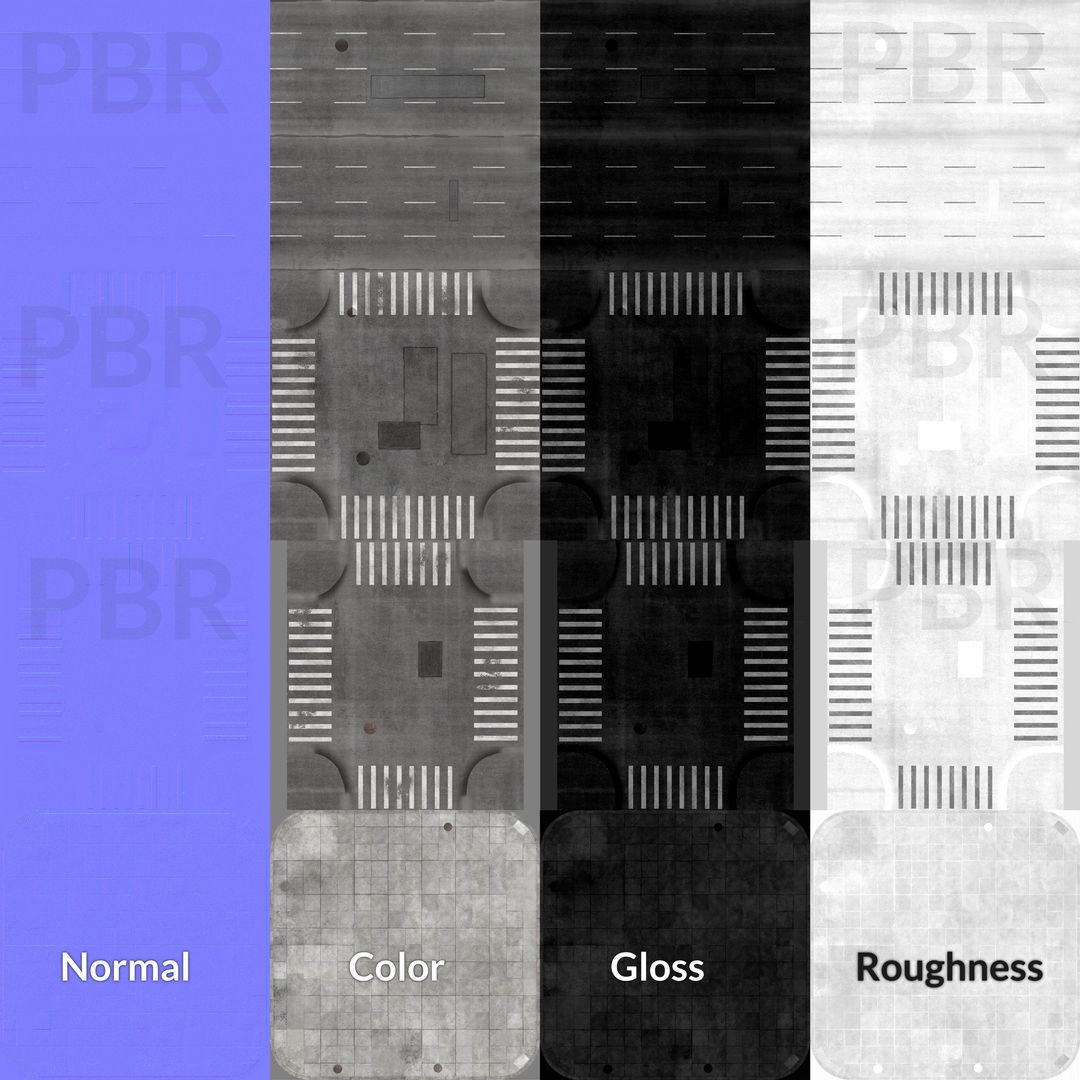 City Roads - Low-Poly Game-Ready 3D Model