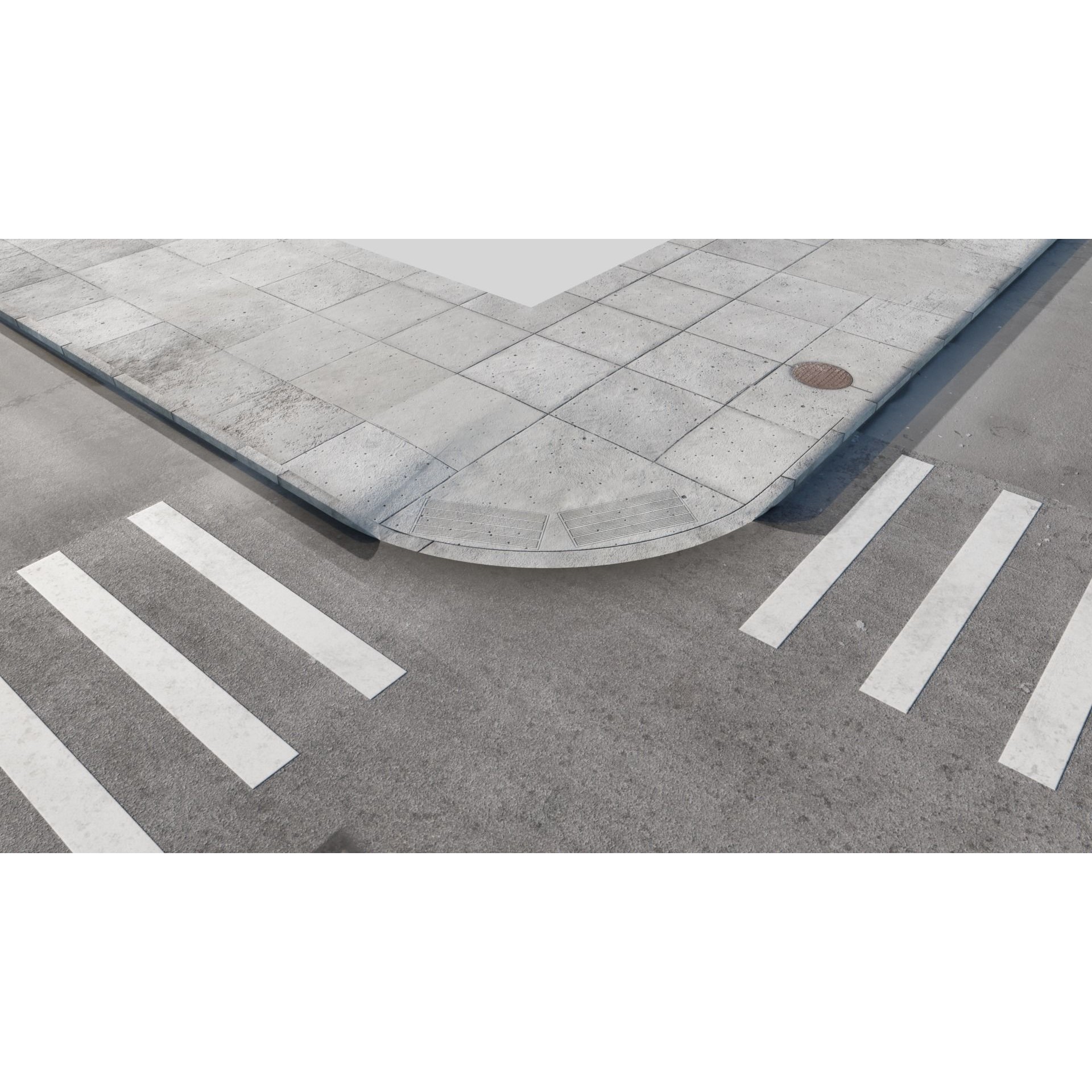 City Roads - Low-Poly Game-Ready 3D Model - View 10