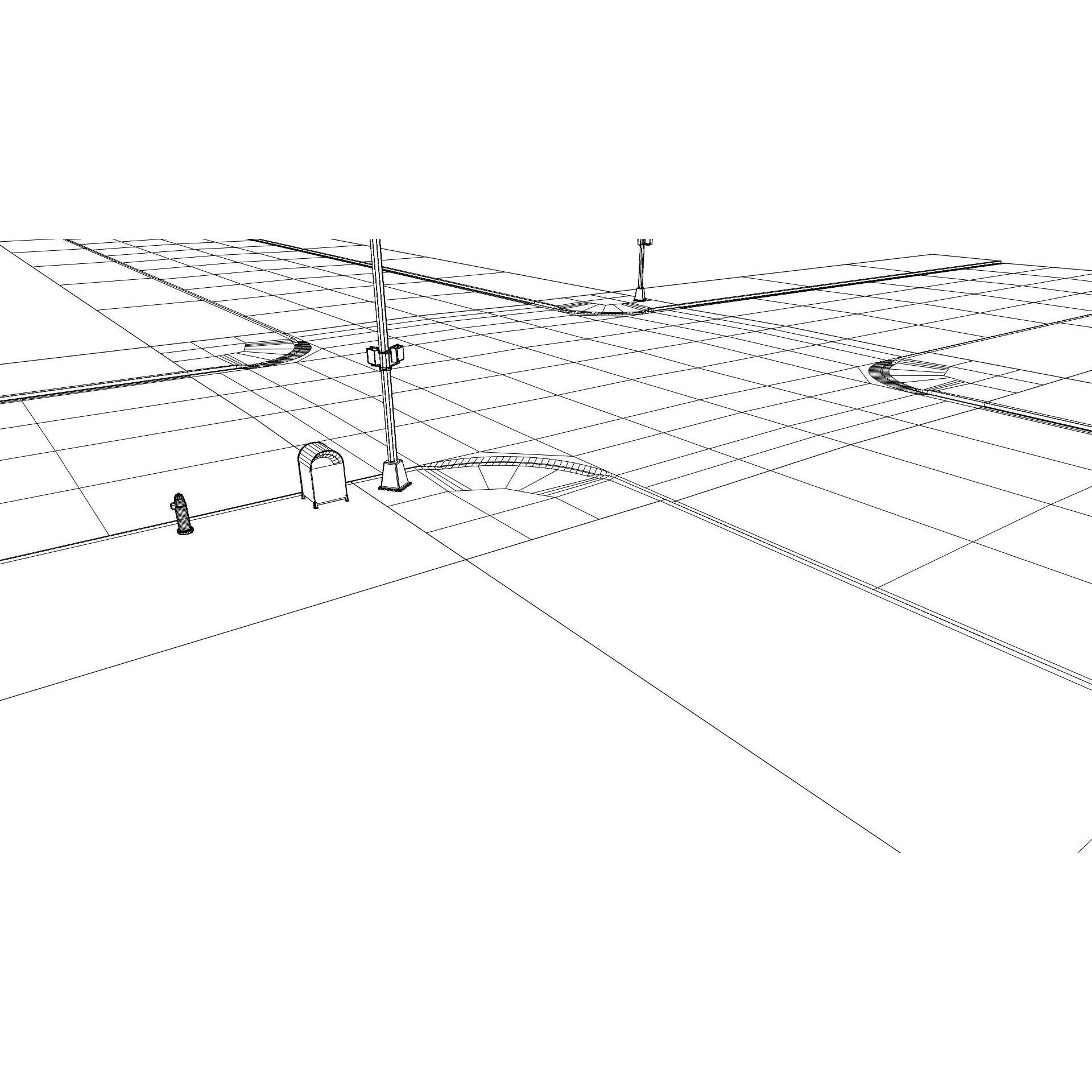 City Roads - Low-Poly Game-Ready 3D Model - View 13