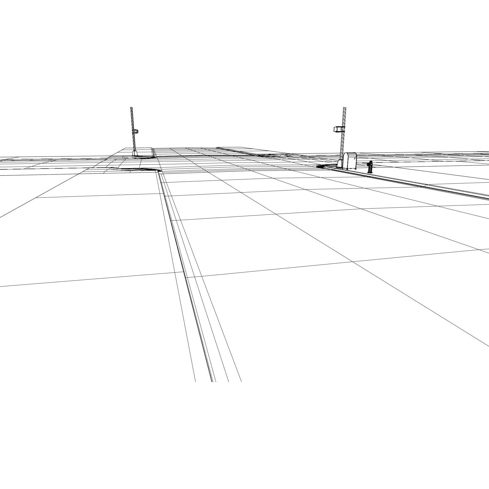 City Roads - Low-Poly Game-Ready 3D Model - View 14