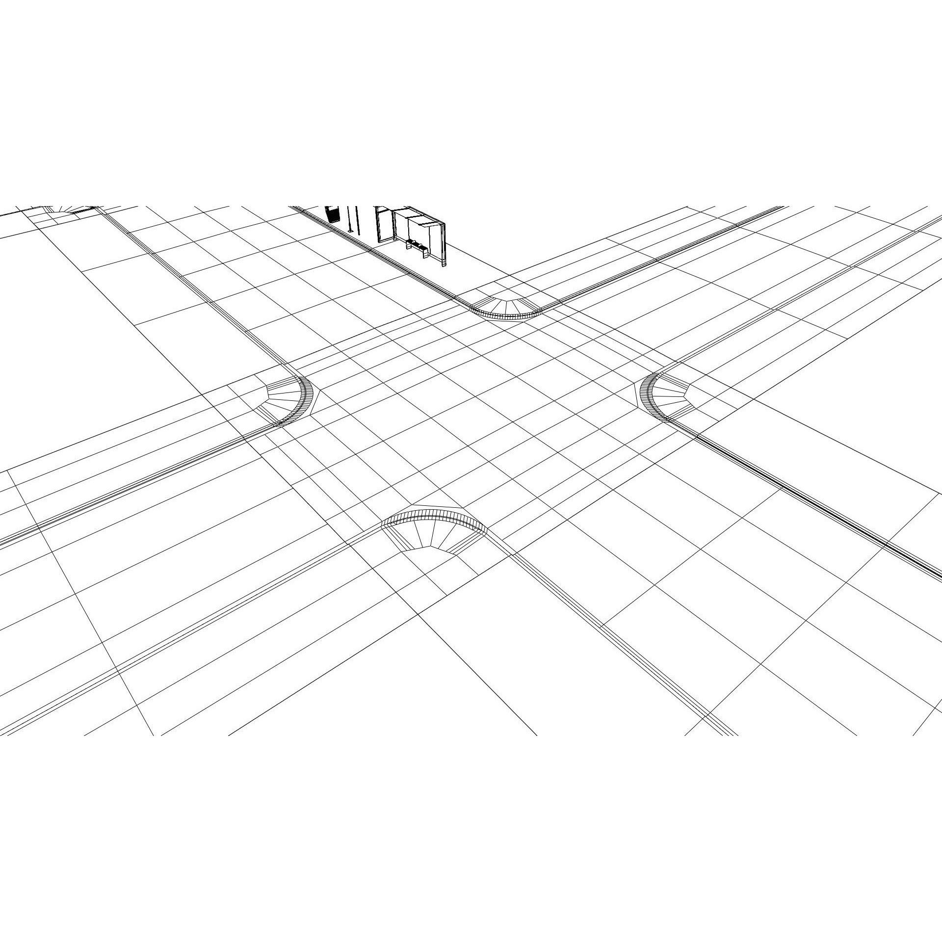 City Roads - Low-Poly Game-Ready 3D Model - View 15