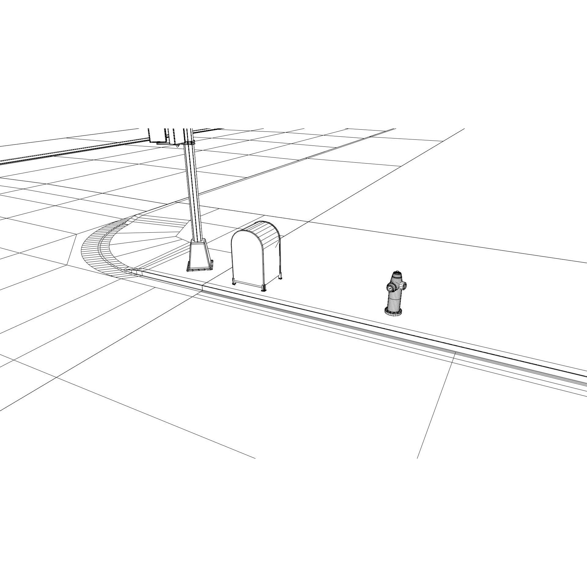 City Roads - Low-Poly Game-Ready 3D Model - View 17